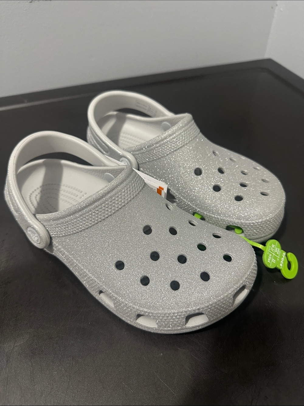 NWT CROCS Glitter Clog in Sparkling Silver